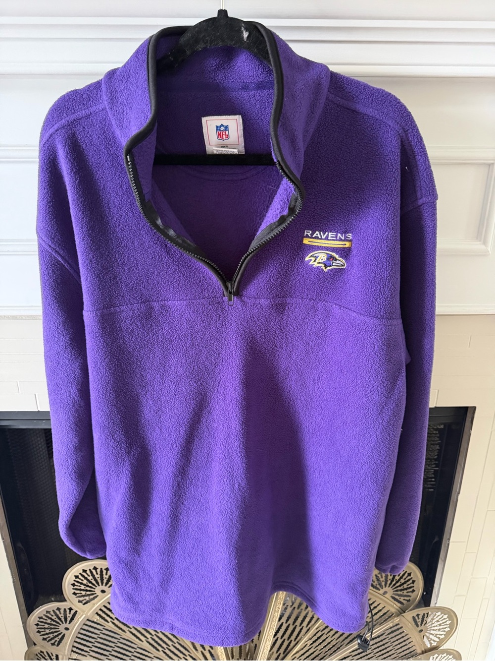 NFL Ravens Purple Quarter-Zip Fleece Pullover
